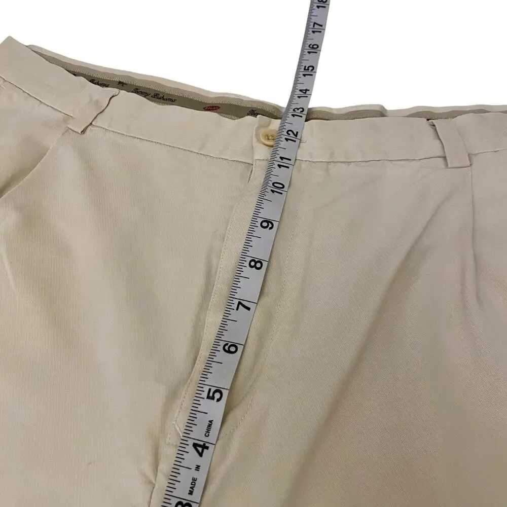 Men's Tommy Bahama Size 42x27 100% Silk Pants Tan Beige Relaxed Leg Coastal